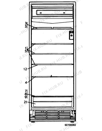 Взрыв-схема холодильника Atlas AKS346 - Схема узла C10 Interior